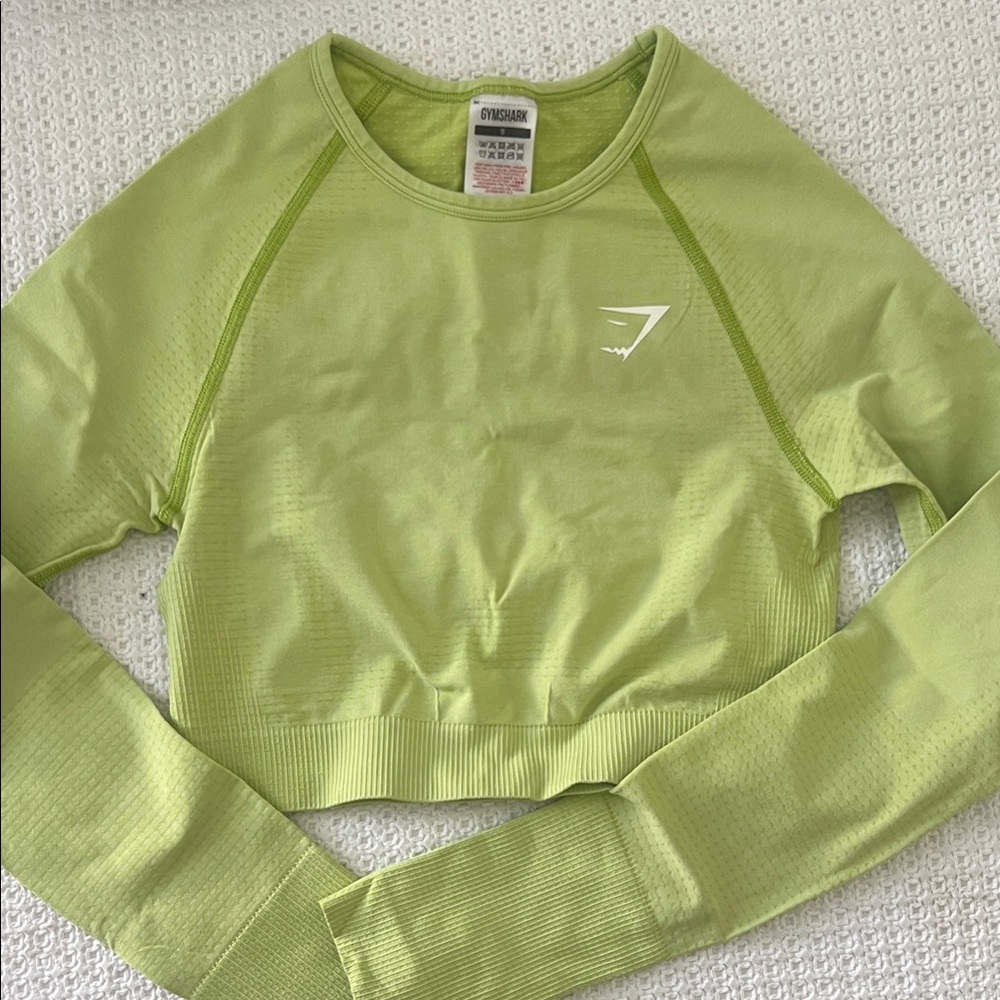 Gymshark Lime Long Sleeve Crop Top Sz Small